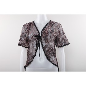 Lace Kaftan Kimono 01 Black & Rose gold